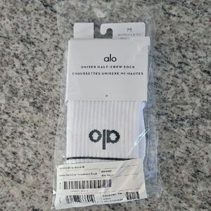 ALO Yoga White Half-Crew Athletic Socks